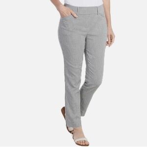 NWT Hilary Radley Women Pull On Ankle Dress Pant Black Off White